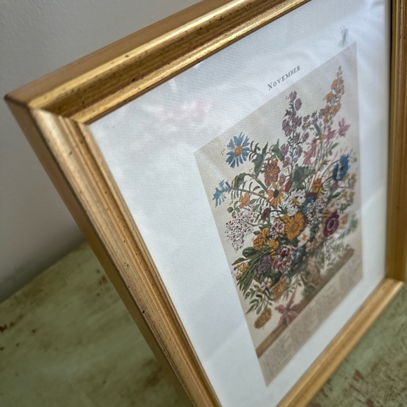 November Floral Art Print in Gold Frame - Picture 5 of 7